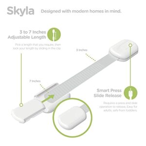 Baby Proof Strap Locks (20-Pack) by Skyla Homes - No Tools or Screws Needed, Wipes Included - Multipurpose Cabinet Locks for Child Safety