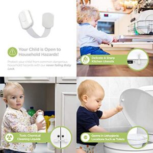 Baby Proof Strap Locks (20-Pack) by Skyla Homes - No Tools or Screws Needed, Wipes Included - Multipurpose Cabinet Locks for Child Safety