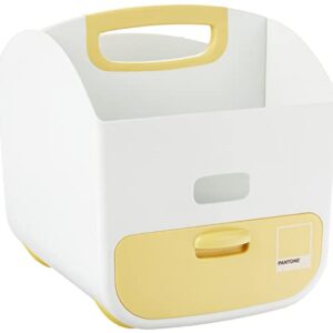 Ubbi Portable Diaper Changing Station Diaper Storage Caddy Organizer with Bonus Changing Mat, Stores Baby Diapers, Wipes and Baby Accessories, Pantone Yellow