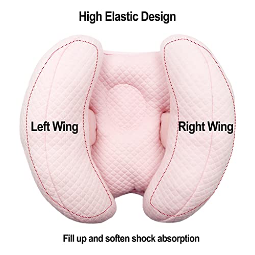 KAKIBLIN Baby Support Pillow, Todder Car Seat Stroller Neck Support Travel Pillow for Toddler Boys Girls, Pink