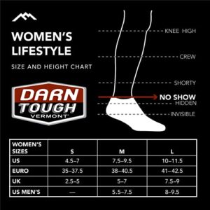 Darn Tough womens Beachcomber No Show Lightweight Outdoors Equipment, Charcoal, Large