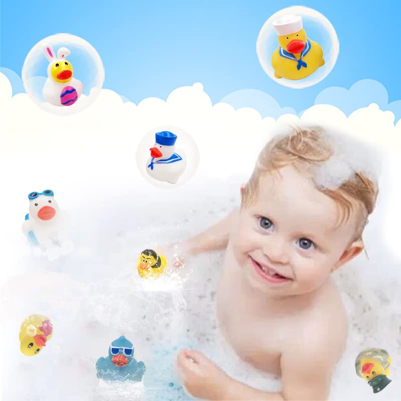 XY-WQ Rubber Duck 50 Pack for Jeeps Bath Toy Assortment - Bulk Floater Duck for Kids - Baby Showers Accessories - Party Favors, Birthdays, Bath Time, and More (50 Varieties)