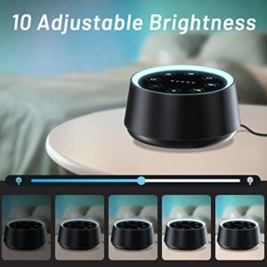 EasyHome Sleep Sound Machine White Noise Machines with 30 Soothing Sounds 12 Adjustable Night Light 10 Adjustment Brightness 36 Levels of Volume 5 Timers and Memory Function Home Travel Office
