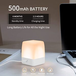 Portable Night Light for Kids, LED Nursery Night Light for babies, Rechargeable Nursing Light Dimming Nightlight Baby Lamp Touch Night Light Bedside Lamp for Breastfeeding with Memory Function