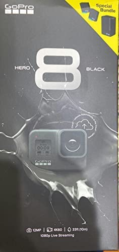 GoPro HERO8 Black Action Camera Bundle with Dual Battery Charger & Includes 3 Total Batteries with case.