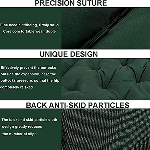 Rlosqvee Bench Pads Outdoor Cushions, 2 or 3 Seater Waterproof Bench Cushion with Backrest, Porch Swing Replacement Cushions for Outdoor Furniture (Dark Green 40 x 60 in)