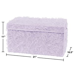 Sweet Jojo Designs Purple Floral Rose Girl Small Fabric Toy Bin Storage Box Chest For Baby Nursery Kids Room - Lavender Flower Luxurious Elegant Princess Vintage Boho Shabby Chic Luxury Glam Roses