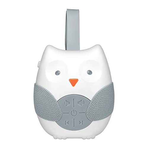 FirstHealth Soothing Sounds Baby Lullaby Sound Machine Speaker with 12 Sounds- Customizable Timer - Fun and Cute Owl Design - Hanging Loop - Stroller, Carrier, Crib, Car Seat