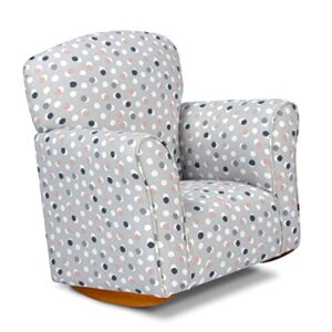 brighton home furniture toddler rocker in free dots french grey cotton fabric