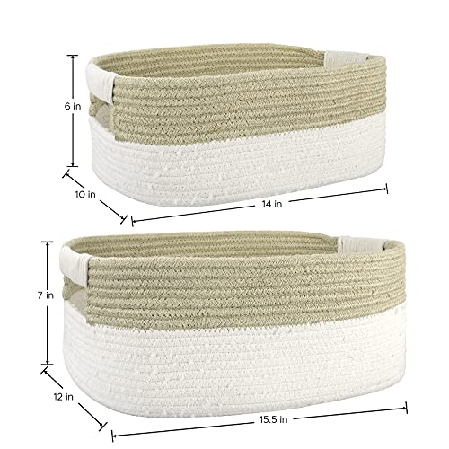 LA JOLIE MUSE Cotton Rope Basket for Nursery Baby Toys Storage