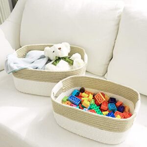 LA JOLIE MUSE Cotton Rope Basket for Nursery Baby Toys Storage