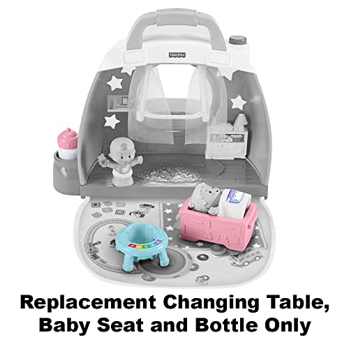 F-Price Replacement Parts for Little-People Cuddle 'n Play Babies Nursery - GKP70 and GPM35 ~ Replacement Changing Table, Baby Seat and Bottle, Pink, Blue, White