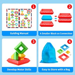 Hieoby Montessori Toys for 1 2 3 4 5 Year Old Boys Girls Toddlers Preschool Learning Activities 30Pcs Building Blocks Stacking Educational Toys STEM Sensory Toys Gifts for Kids Age 1-2 2-4