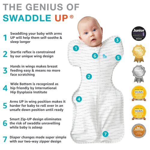 Love to Dream Swaddle UP Self-Soothing Sleep Sack 8-13 lbs., Lightweight Spring Swaddle for Dramatically Better Sleep, Snug Fit Calms Startle Reflex, 0.2TOG, Olive, Small