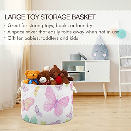 xigua Cotton Rope Basket Cute Colorful Butterfly Baby Laundry Basket Blanket Kids Toy Storage Basket Glove Box