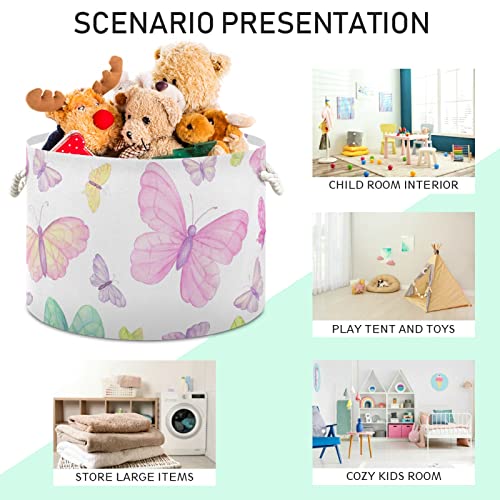 xigua Cotton Rope Basket Cute Colorful Butterfly Baby Laundry Basket Blanket Kids Toy Storage Basket Glove Box