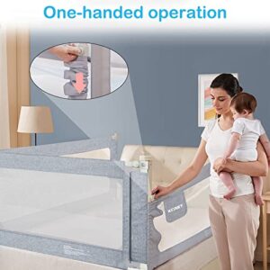 KCRET Bed Rail for Toddlers,Upgraded Infants Safety Bed Guardrail with Breathable Fabric for Twin, Double, Full-Size Queen & King Mattress (78.7“×30”, Gray)