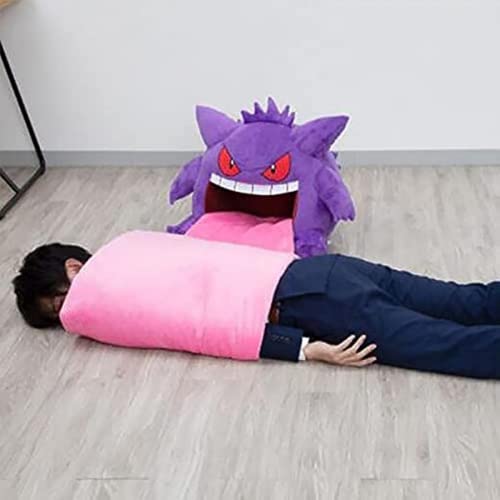 XKUN Cozy Gengar Cartoon Sleeping Pad 2 in 1 Nap Pillow Portable Foldable Sleeping Bag 63x19 Inches Nap Pad for Children Boys and Girls, for Movie Night, Nap and More, Best Gift for Kids