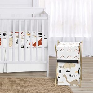 Sweet Jojo Designs Mod Dino Baby Kid Clothes Laundry Hamper - Orange, Tan, Rust, Taupe, Mustard Yellow, Beige, Brown and Black Modern Dinosaur Boho Dinosaurs Arrow Chevron Herringbone Gender Neutral