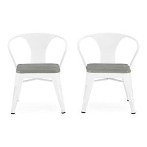 Delta Children Bistro 2-Piece Chair Set, White Metal/Grey Barnboard