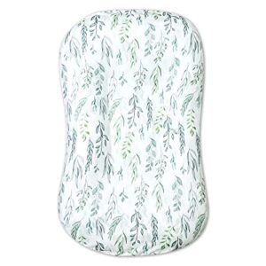dilimi baby lounger cover for boys and girls removable cover ultra soft comfortable lounger slipcover (green leaf)