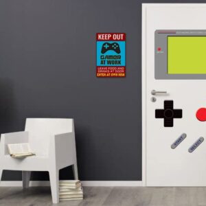 Keep Out Gamer at Work - Bestylez Funny Gamer Sign For Gaming Room Wall Door Decor - Gift For Teen Boy, Boyfriend 12" * 8" (159)