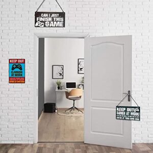 Keep Out Gamer at Work - Bestylez Funny Gamer Sign For Gaming Room Wall Door Decor - Gift For Teen Boy, Boyfriend 12" * 8" (159)