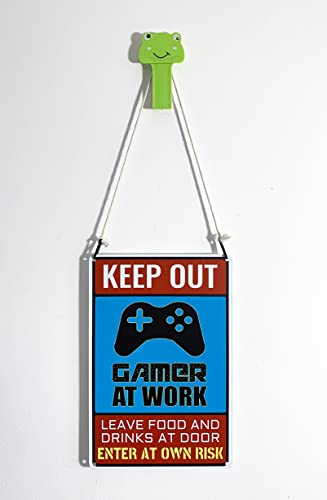 Keep Out Gamer at Work - Bestylez Funny Gamer Sign For Gaming Room Wall Door Decor - Gift For Teen Boy, Boyfriend 12" * 8" (159)