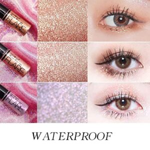 10Pcs Waterproof Glitter Eyeliner Liquid Glitter Eyeshadow Sticks Kit.Longwearing sombras de ojos Profesional Makeup Glitter for Eyes .10 Colorful Liquid Glitter Eye Liner Eye Shadow Set.Liquid Flare Gold Sparkle para ojos