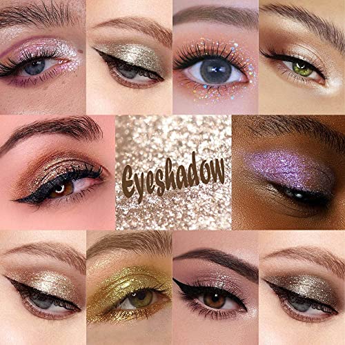 10Pcs Waterproof Glitter Eyeliner Liquid Glitter Eyeshadow Sticks Kit.Longwearing sombras de ojos Profesional Makeup Glitter for Eyes .10 Colorful Liquid Glitter Eye Liner Eye Shadow Set.Liquid Flare Gold Sparkle para ojos