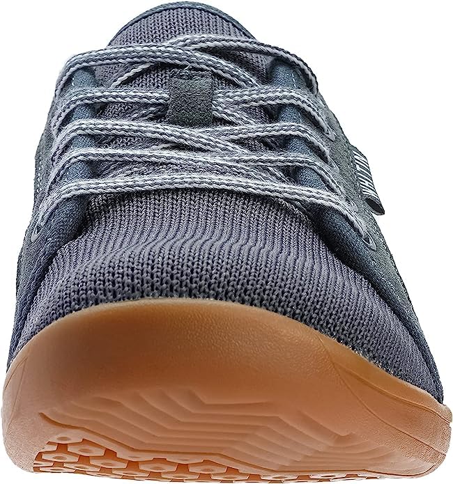 WHITIN Men's Fashion Barefoot Sneakers Arch Support Zero Drop Sole Minimus Casual W81 Size 8W Minimalist Tennis Shoes Fashion Outdoor Walking Lightweight Comfortable Male Zapatos Grey Gum 41