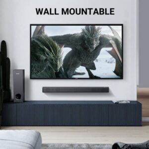 2.1CH Sound Bar for TV with Subwoofer, 190W, 125dB, 6 EQ Modes, Audvoi 3D Surround Sound System for Home Theater Audio, HDMI/Optical/Aux/USB/RCA, Movie, Game, Bass Mode, Remote Control, Wall Mountable