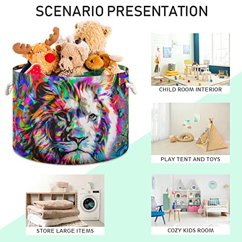 xigua Cotton Rope Basket Colorful Lion-1 Baby Laundry Basket Blanket Kids Toy Storage Basket Glove Box