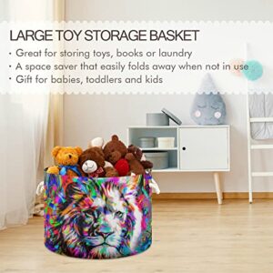 xigua Cotton Rope Basket Colorful Lion-1 Baby Laundry Basket Blanket Kids Toy Storage Basket Glove Box