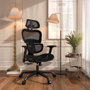 sunnow ergonomic mesh chair with 3d lumbar support, adjustable headrest & sliding armrest, swivel executive computer high gaming chairs for home office work