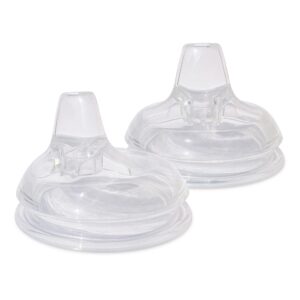 soft spout sippy cup bottle nipples for comotomo baby bottle, 2 pack | fits 5 ounce and 8 ounce bottles | transition nipples convert baby bottle to sippy cup | includes nipple storage case