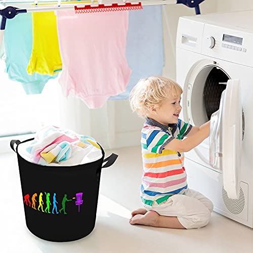 Evolution Disc Golf Oxford Cloth Laundry Basket with Handles Storage Basket for Toy Organizer Kids Room Nursery Hamper Bathroom
