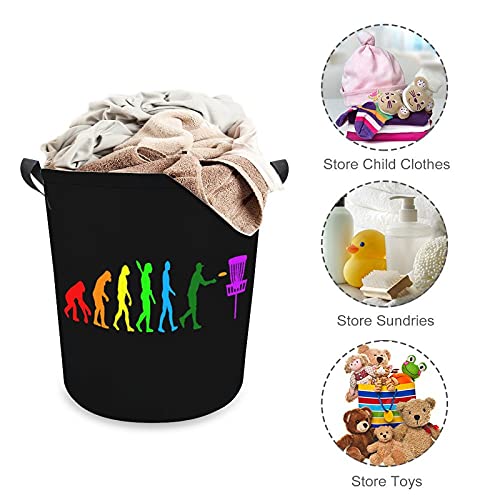 Evolution Disc Golf Oxford Cloth Laundry Basket with Handles Storage Basket for Toy Organizer Kids Room Nursery Hamper Bathroom