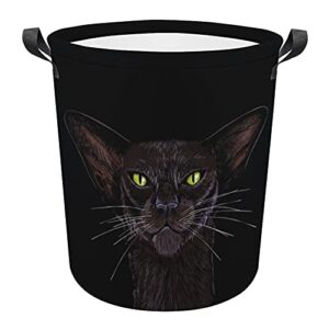 black cat face oxford cloth laundry basket with handles storage basket for toy organizer kids room nursery hamper bathroom