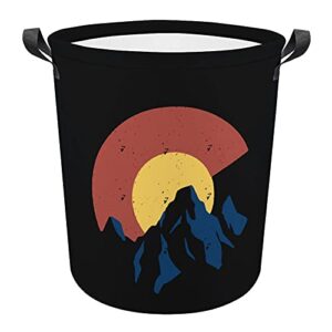 colorado flag mountain oxford cloth laundry basket with handles storage basket for toy organizer kids room nursery hamper bathroom