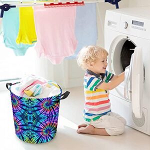 Tie Dye Perfection Oxford Cloth Laundry Basket with Handles Storage Basket for Toy Organizer Kids Room Nursery Hamper Bathroom