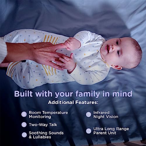 Hubble Connected Nursery Pal Cloud Smart Connected, Wi-Fi Enabled Baby Monitor with 5-Inch HD Color Parent Unit Viewer, Soothing Sounds and White Noise, 7-Color Night Light, Wall Mount, White