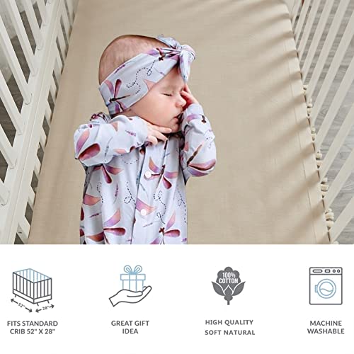 Brandream Gender Neutral Boho Bohemian Baby Girl Boy Nursery Crib Bedding Set 3 Pieces Solid Beige Farmhouse Chic Unisex Minimalist Tassel Fringe Macrame Cozy 100% Washed Cotton