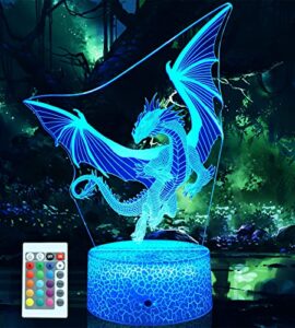dragon lamp dragon toys night light for kids room 16 colors changing with remote,smart touch bedside lamp birthday gifts for girls age 3 4 5 6 7 8 9 10 11 year old boys girl gifts