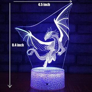 Dragon Lamp Dragon Toys Night Light for Kids Room 16 Colors Changing with Remote,Smart Touch Bedside Lamp Birthday Gifts for Girls Age 3 4 5 6 7 8 9 10 11 Year Old Boys Girl Gifts