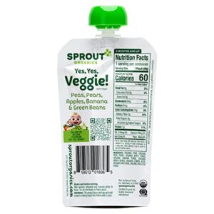 CoComelon Sprout Organic Baby Food, Toddler Pouches, Yes, Yes, Veggie, Fruits, Grains, 3.5 Oz(Pack of 12)