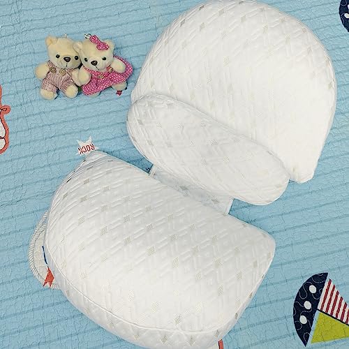 Lacomfy Pregnancy Pillow for Side Sleeper, Double Wedge Pillow for Maternity, Side Sleeping Pillow for Belly, Waist, Back Support, Detachable and Removable Outercase, Easy to Clean