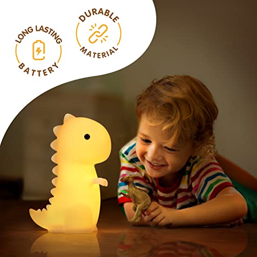 Trexy Dinosaur Night Light Squishy T-Rex Silicone Bedside lamp with Remote 9 Color Touch Sensor Dino USB Rechargeable Night Lamp for Boys Girls Getallfun Cute LED Nightlight Nursery Decor Gift for Kid