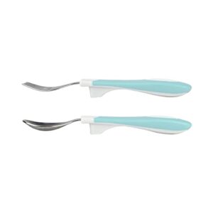 Dr. Brown’s Designed to Nourish Soft-Grip Spoon and Fork Set, Teal