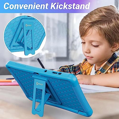 Contixo Kids Tablet K102, 10-inch HD, Ages 3-7, Toddler Tablet with Camera, Parental Control, Android 10, 32GB, WiFi, Learning Tablet for Children with Teacher's Approved Apps and Kid-Proof Case Blue